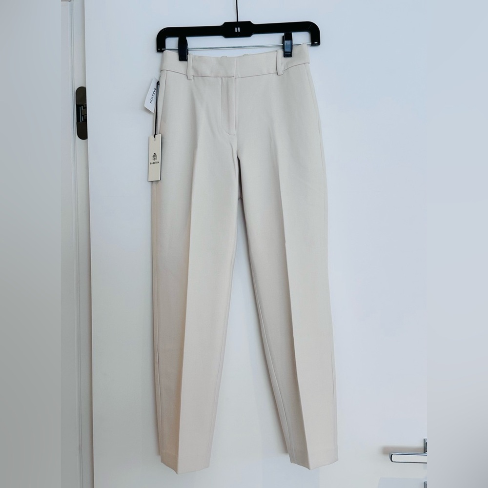Babaton Minter Mid Rise Slim Leg Ankle Length Matte Pearl Pant size 00